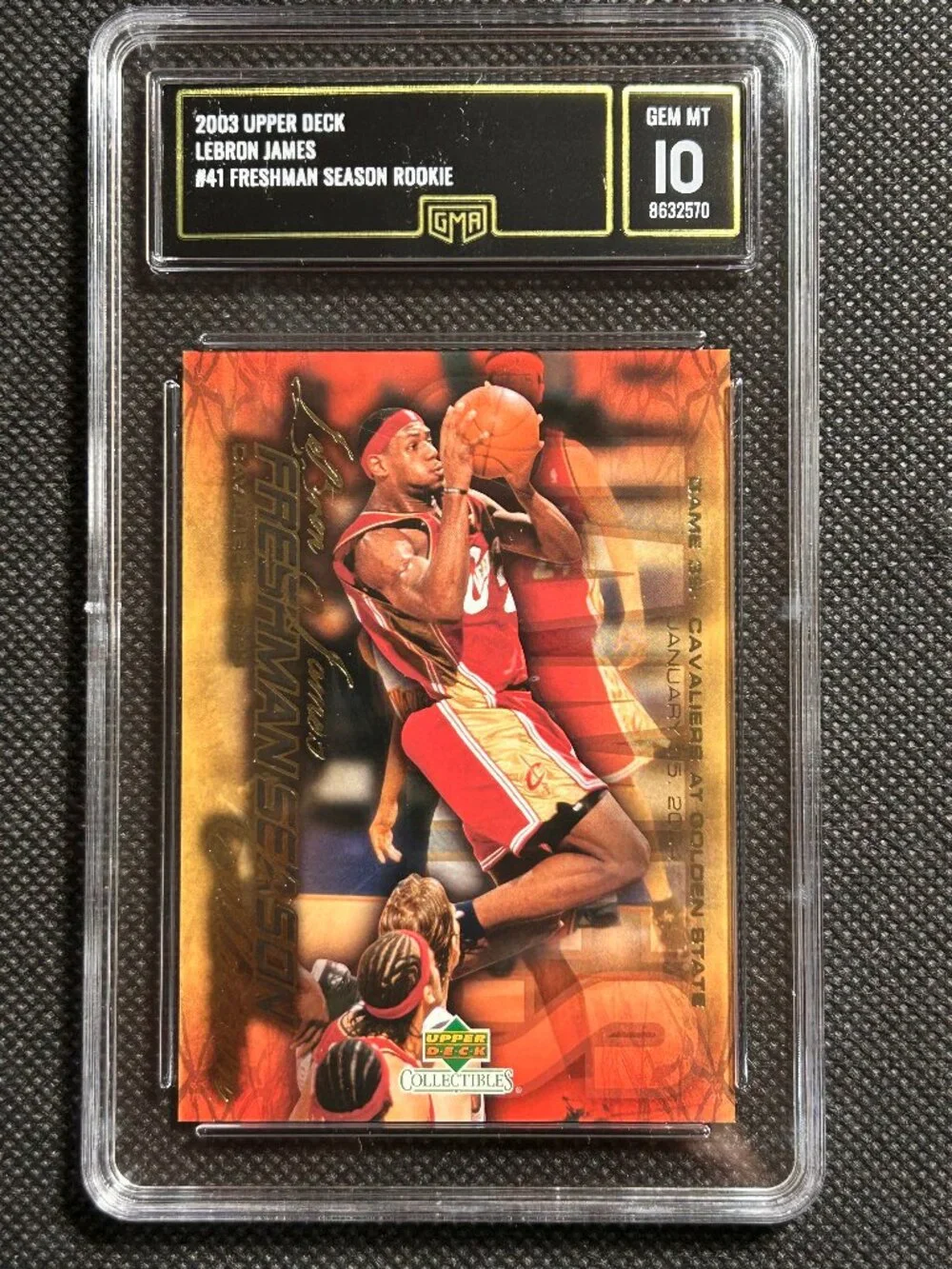 2003-04 Upper Deck LEBRON JAMES RC Freshman Season ROOKIE #41 GMA 10 GEM MINT